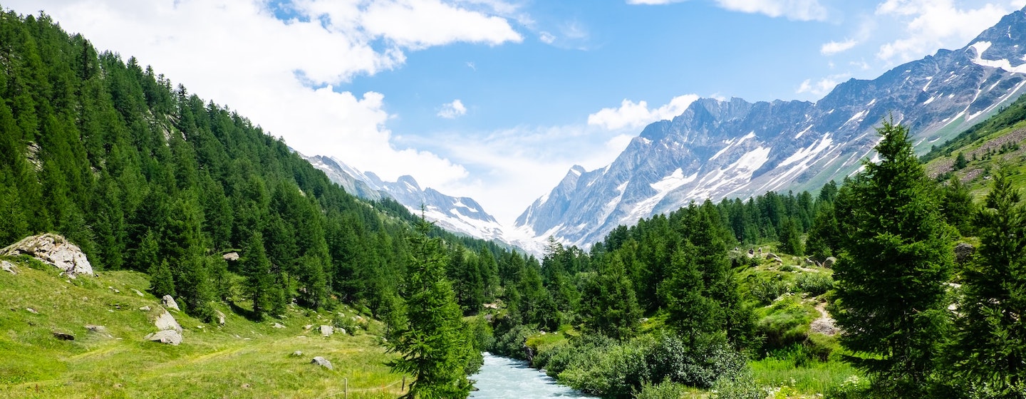 Scenic view of Swiss valley